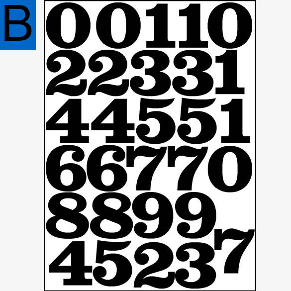 2 Inch Mailbox Numbers Sheet